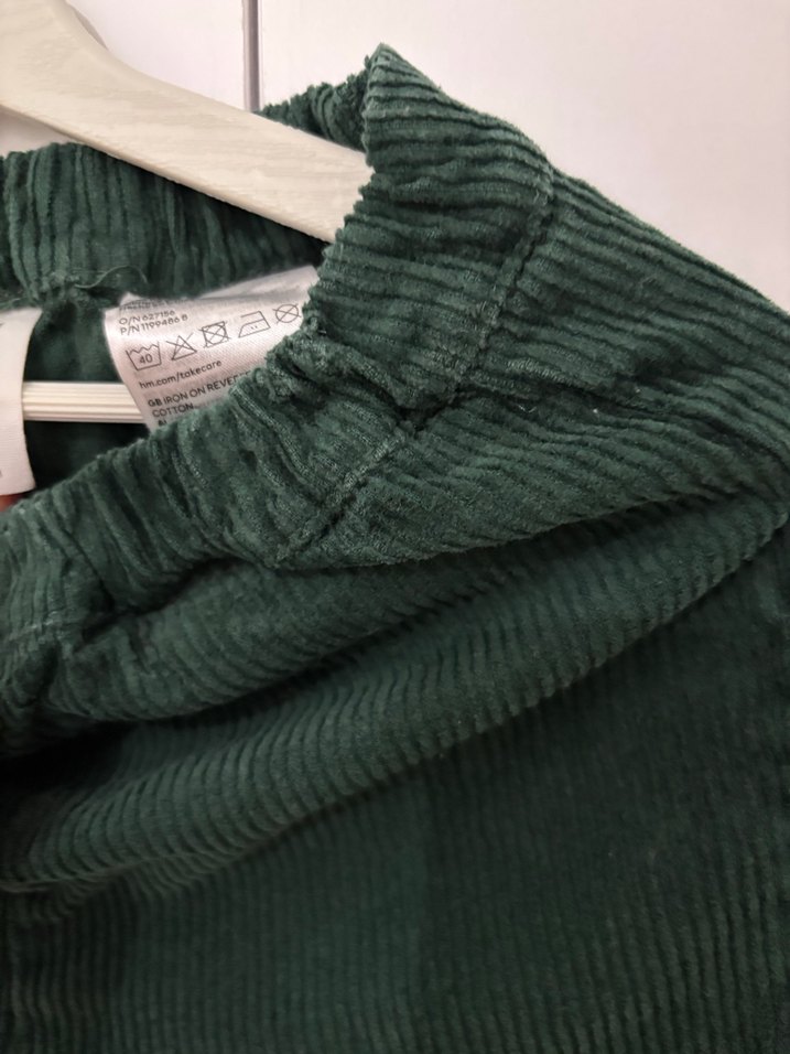 H&M Yeşil Erkek Çocuk Kadife Pantolon - Görsel 4