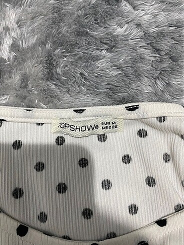m Beden Crop Bluz Puantiyeli