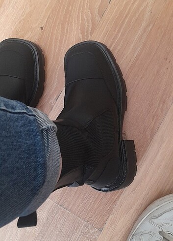 38 Beden siyah Renk hakiki deri bot 
