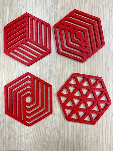 3D Bardak altlığı / 4 ADET