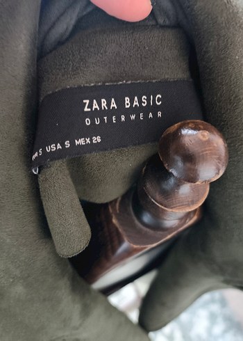 s Beden Zara basic Gri Süet Kemerli Kısa Biker