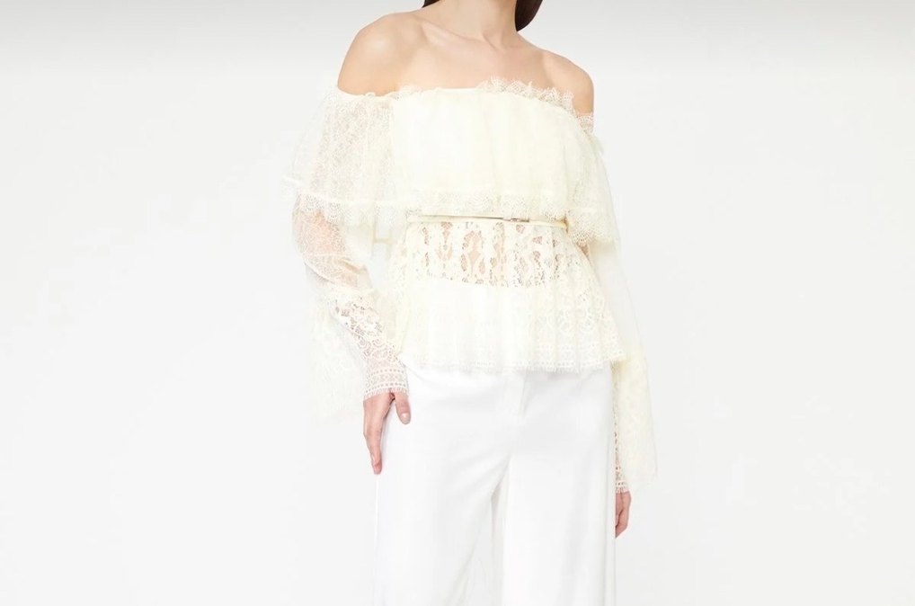 Beyaz Straplez Midi Bohem Bluz - Görsel 2