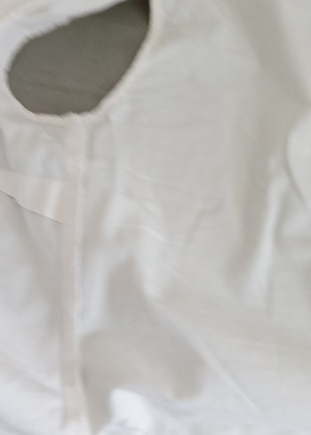 Düğmeli Beyaz Pamuklu Kadın Yelek - Görsel 4