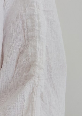 Pamuklu Beyaz V Yaka Bohem Bluz - Görsel 5