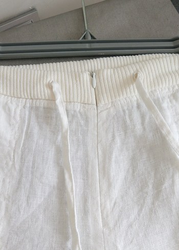 Beyaz Keten Pantolon - Görsel 5