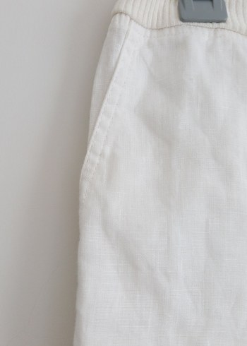 Beyaz Keten Pantolon - Görsel 2