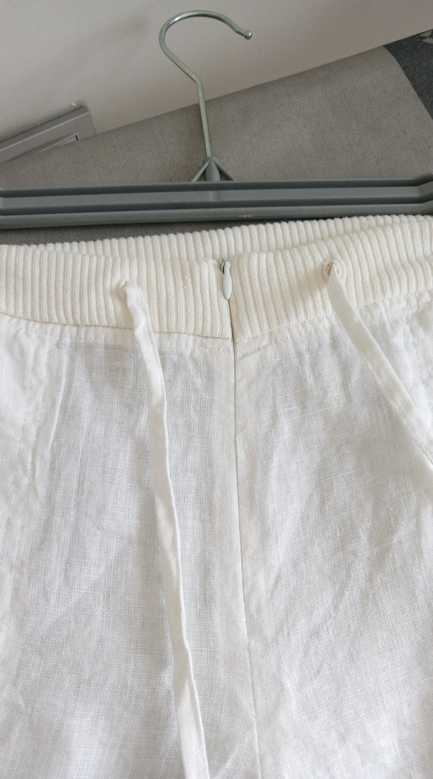 Beyaz Keten Pantolon - Görsel 5