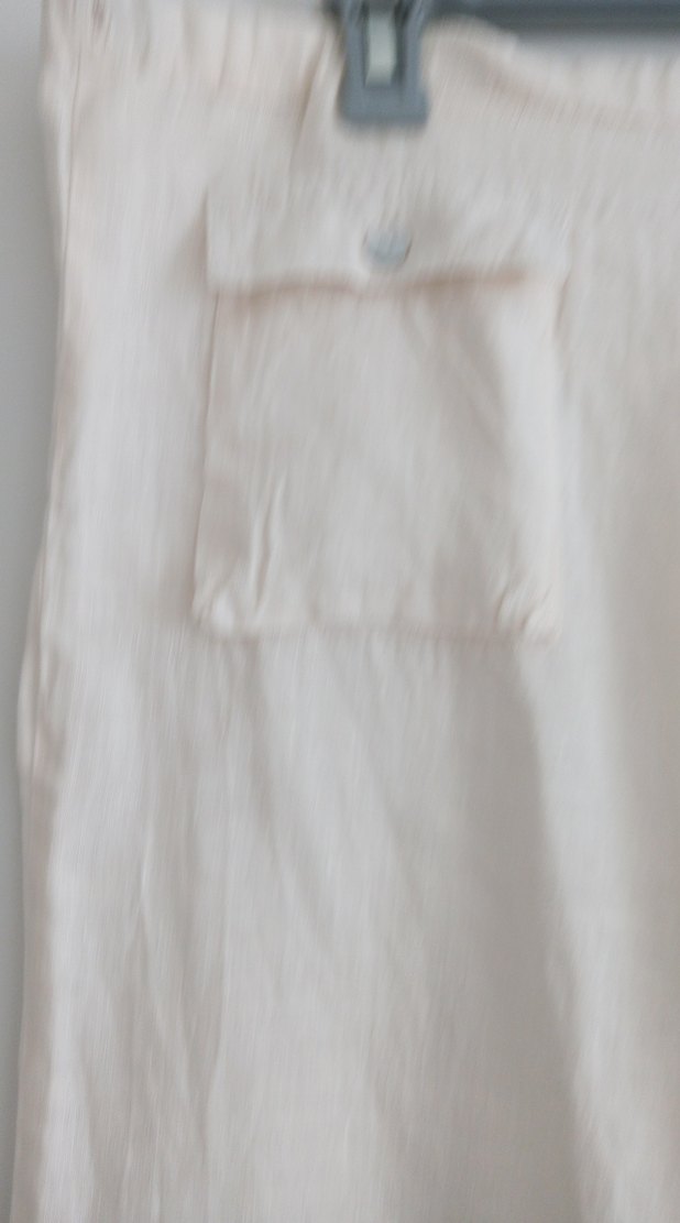 Beyaz Keten Kadın Pantolon - Görsel 3