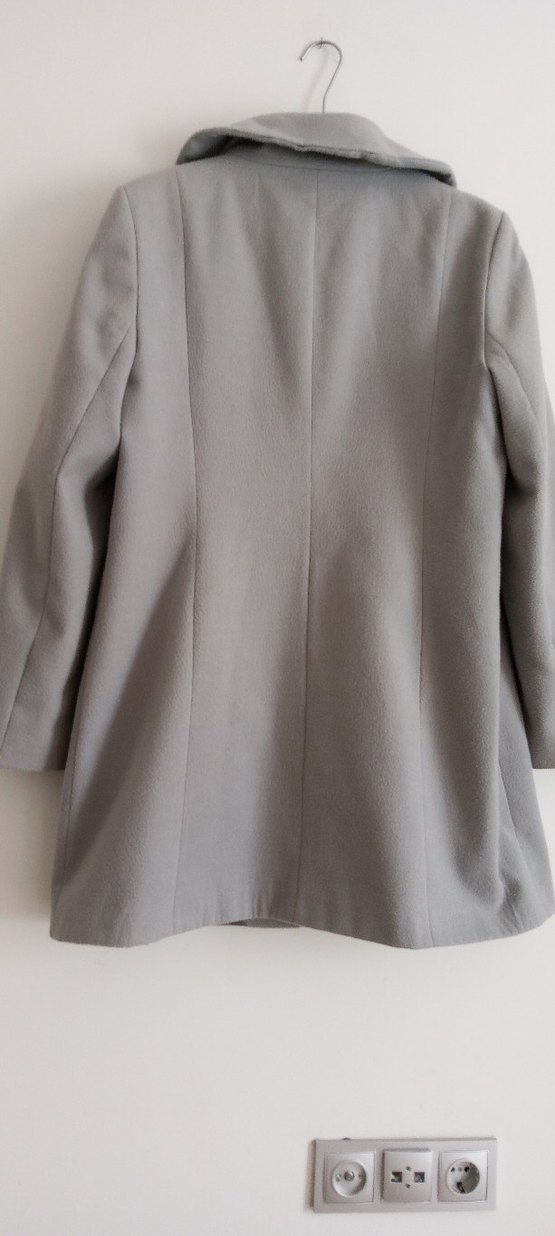 Gri Düğmeli manto - Görsel 5