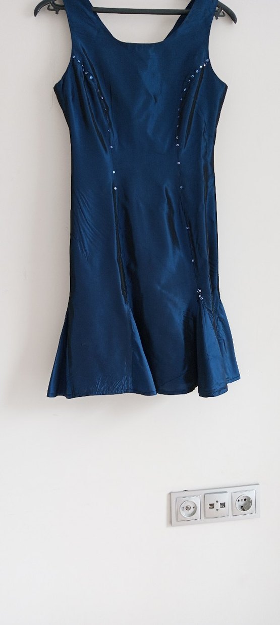 Parlak Lacivert Abiye Elbise - Görsel 4