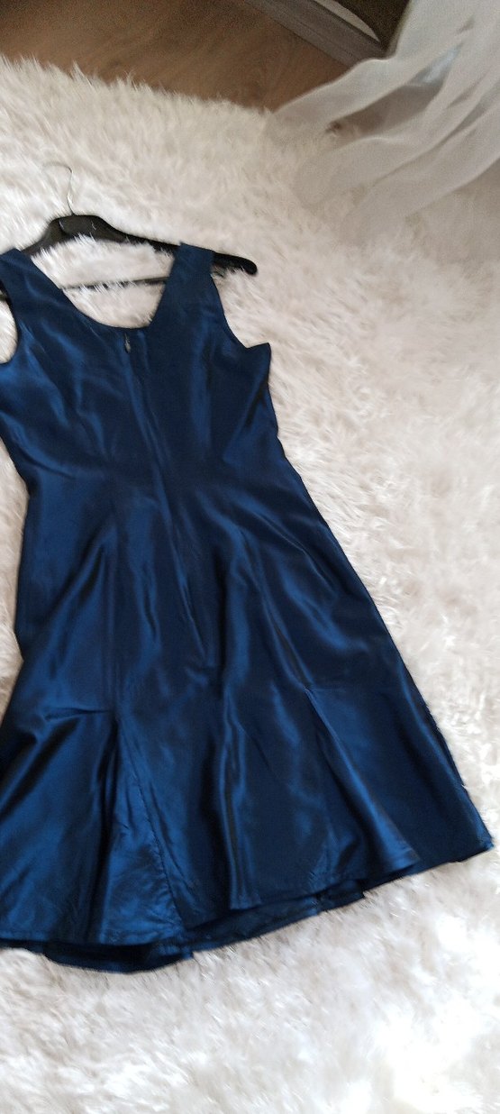 Parlak Lacivert Abiye Elbise - Görsel 3