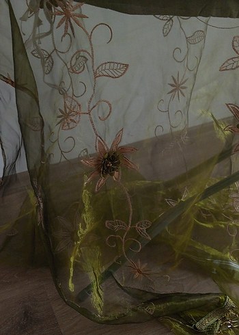 çiçek süslemeli perde - Görsel 10