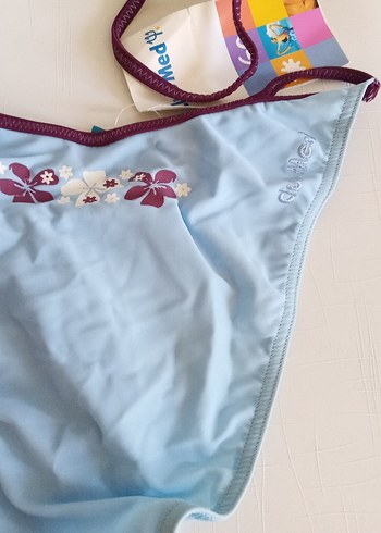 xl Beden Nakışlı Mavi Bohem Kadın Bikini