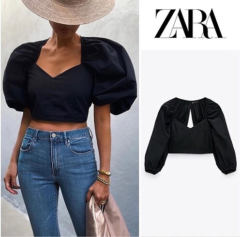 Zara Zara Poplin Crop Top