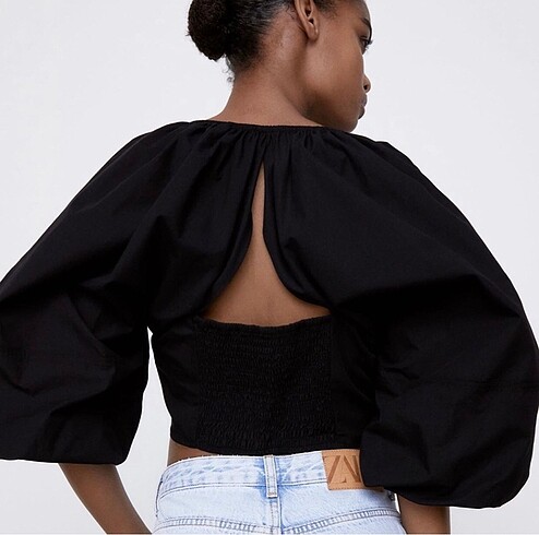 xs Beden Zara Poplin Crop Top