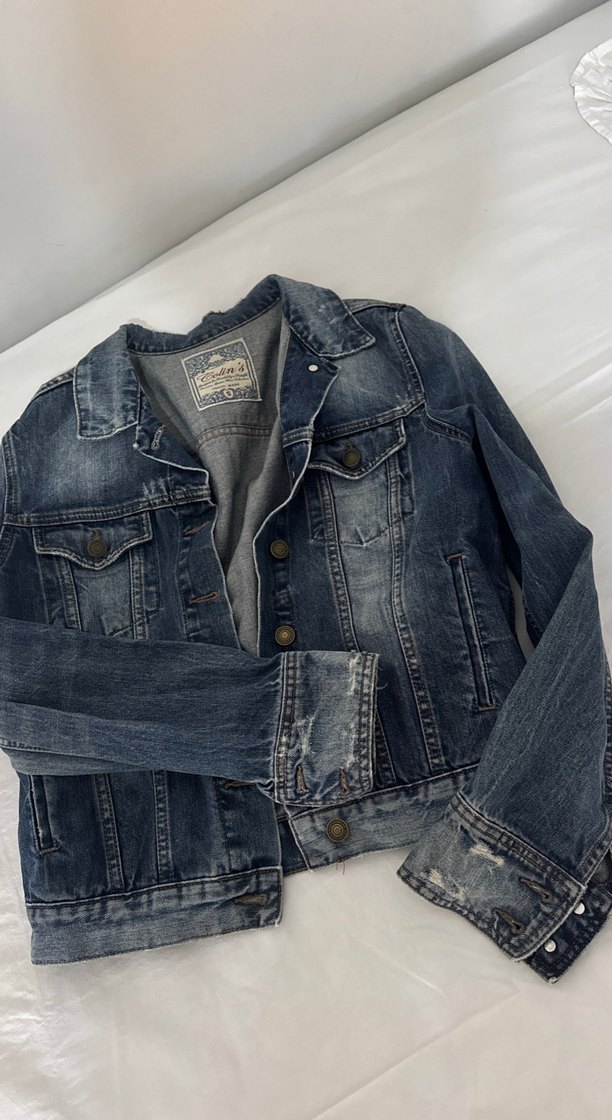 Düğmeli Mavi Denim Kadın Ceket - Görsel 4