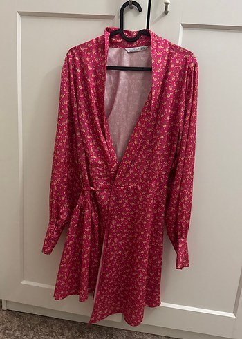 Pembe Midi Bohem Uzun Kollu Kadın Elbise - Görsel 2