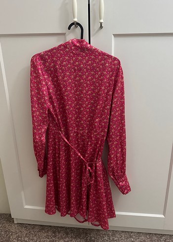 Pembe Midi Bohem Uzun Kollu Kadın Elbise - Görsel 4