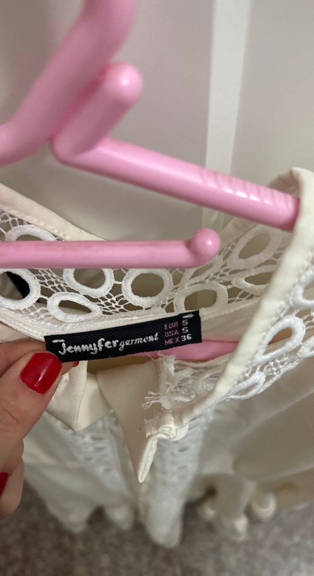 Beyaz Nakışlı Uzun Kollu Bohem Midi Elbise - Görsel 5