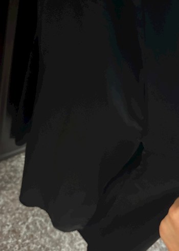 Siyah Drapeli Uzun Askılı Elbise - Görsel 4