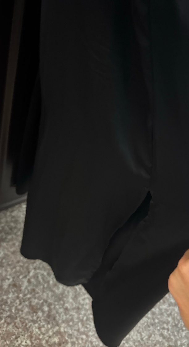 Siyah Drapeli Uzun Askılı Elbise - Görsel 4