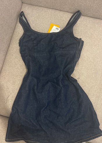 H&M h&m Lacivert Denim Mini Elbise