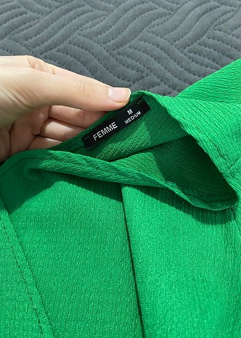 Yeşil Kemerli Kadın Midi Tulum - Görsel 3