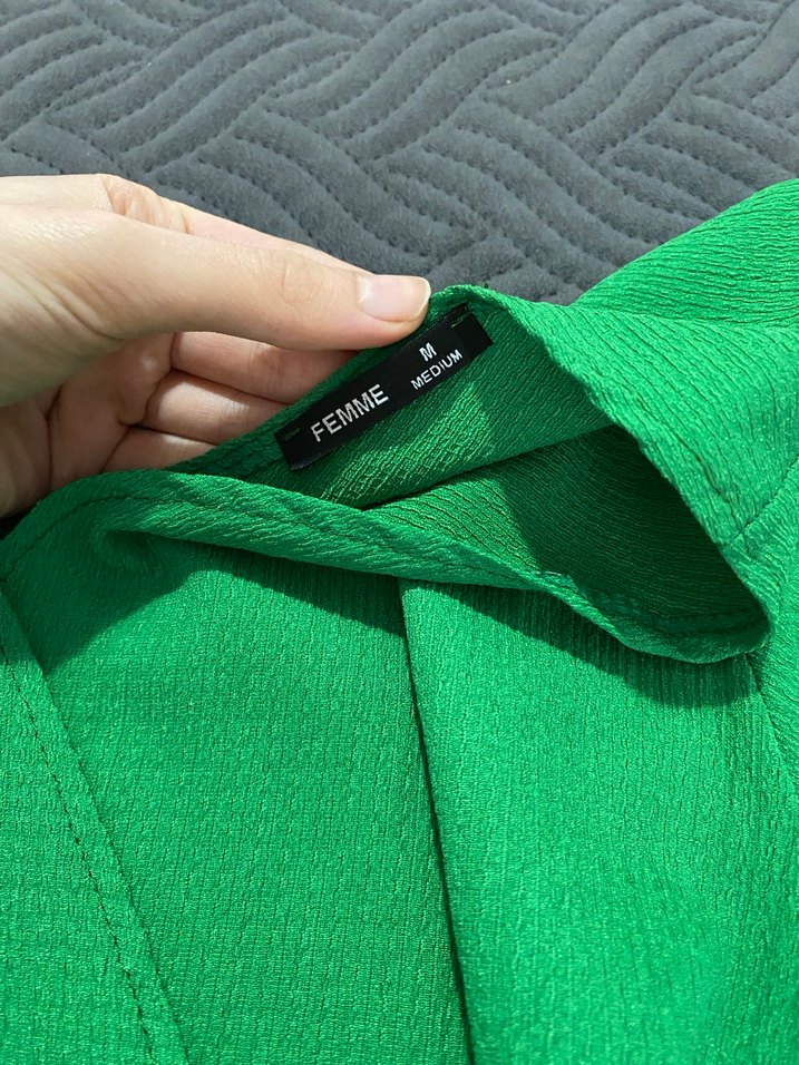 Yeşil Kemerli Kadın Midi Tulum - Görsel 3