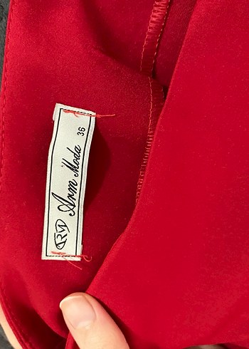 kırmızı ispanyol paça pantolon - Görsel 2