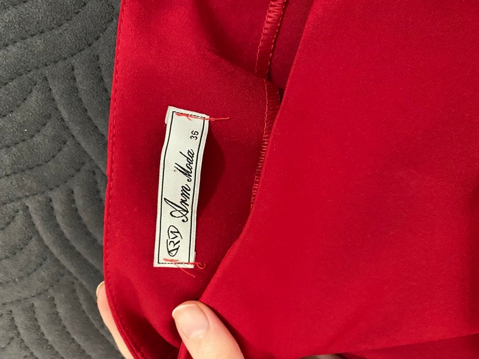 kırmızı ispanyol paça pantolon - Görsel 2