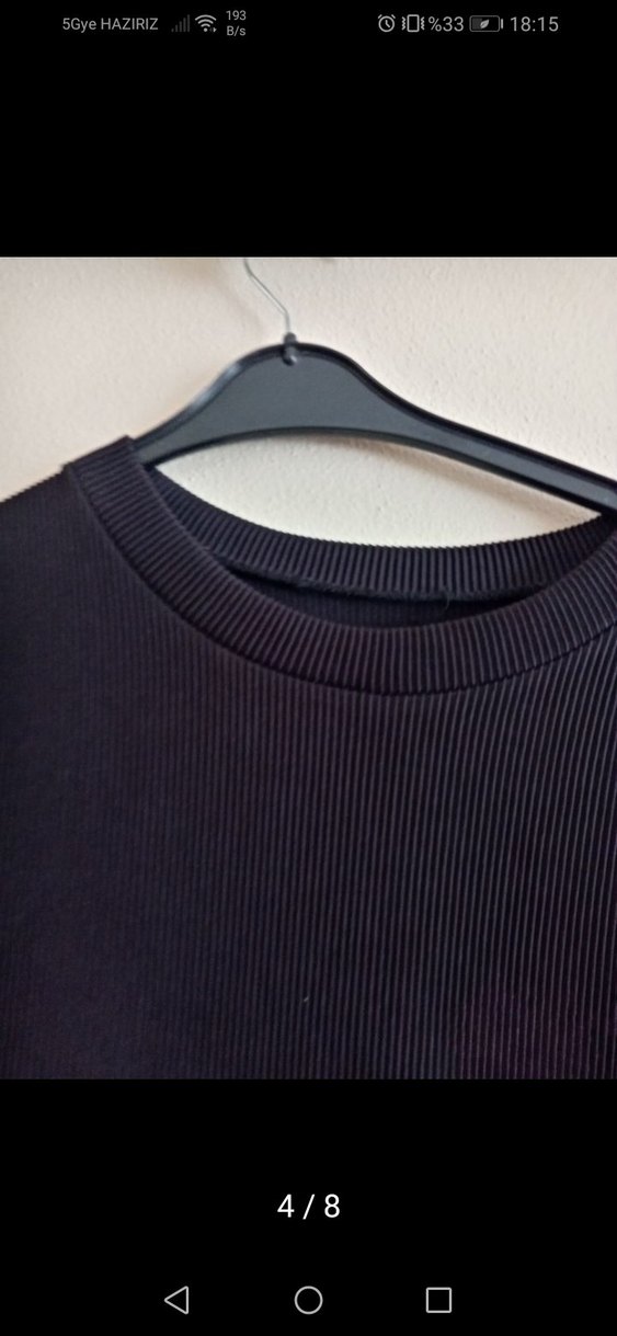 Siyah-Beyaz Pilili Uzun Kadın Elbise - Görsel 5