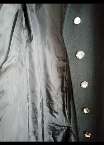 Kemerli Siyah Kadın Kaban - Görsel 5