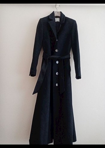 Kemerli Siyah Kadın Kaban - Görsel 2