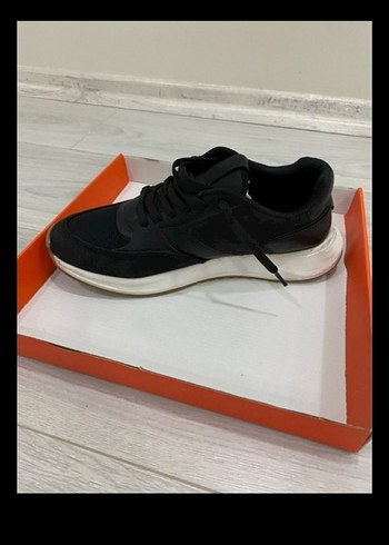 Siyah Yılan Desenli Platform Topuklu Bağcıklı Spor Ayakkabı - Görsel 6