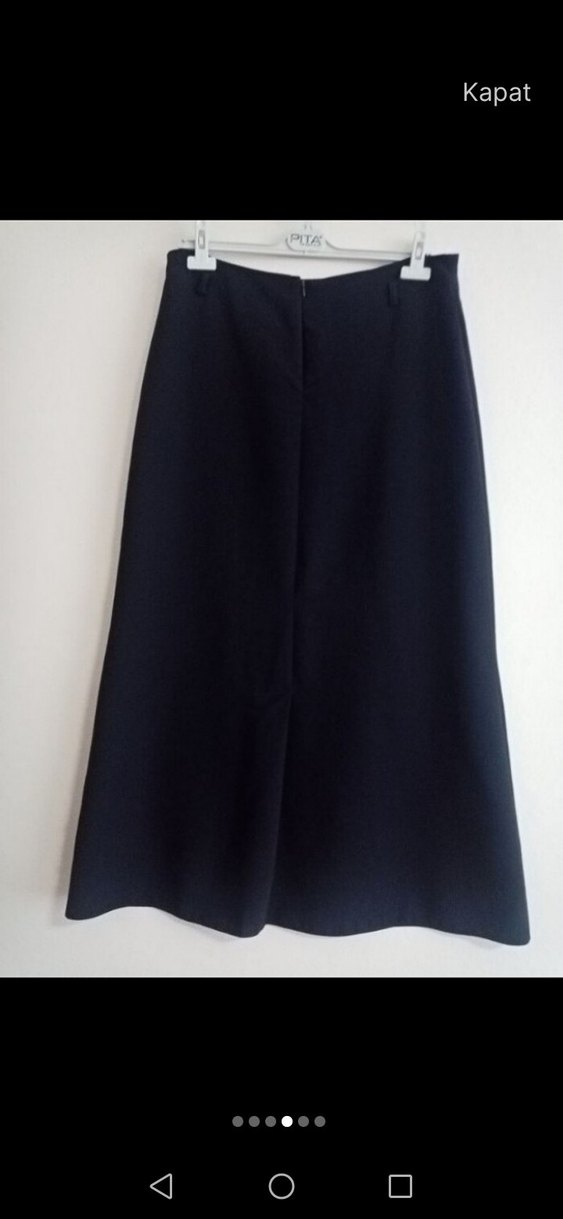 Siyah Midi Kadın Uzun Etek - Görsel 5