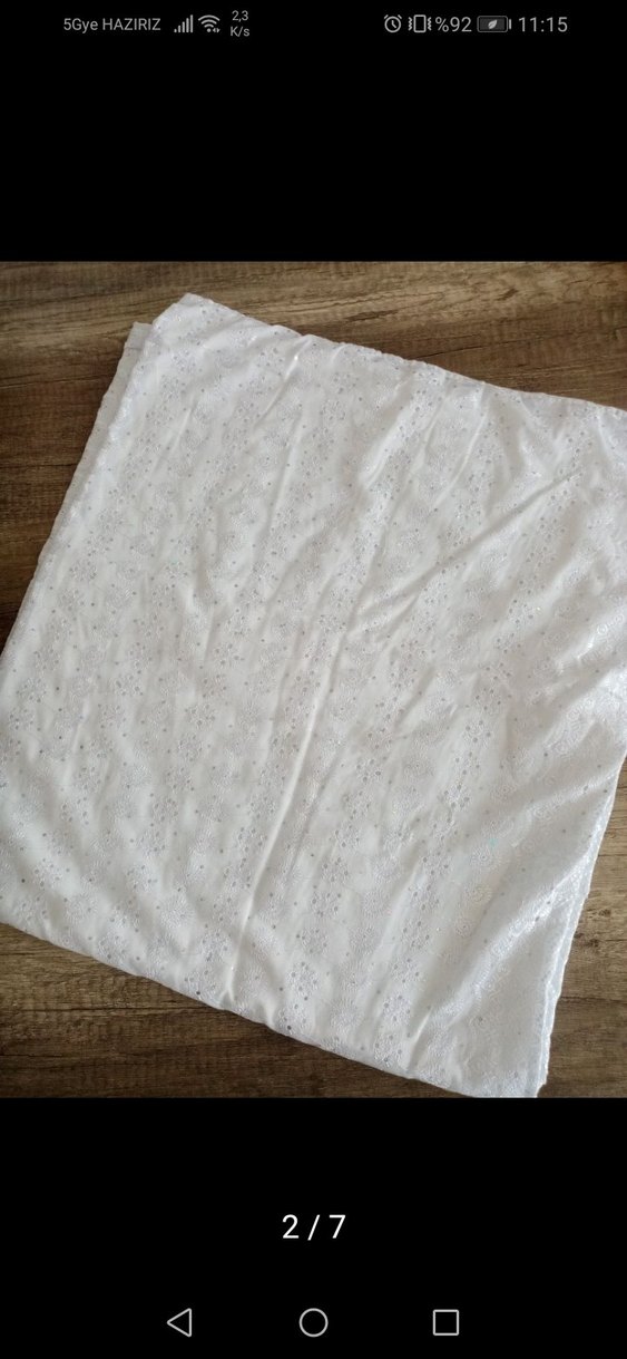 Dantel Detaylı Beyaz bebek battaniyesi - Görsel 2