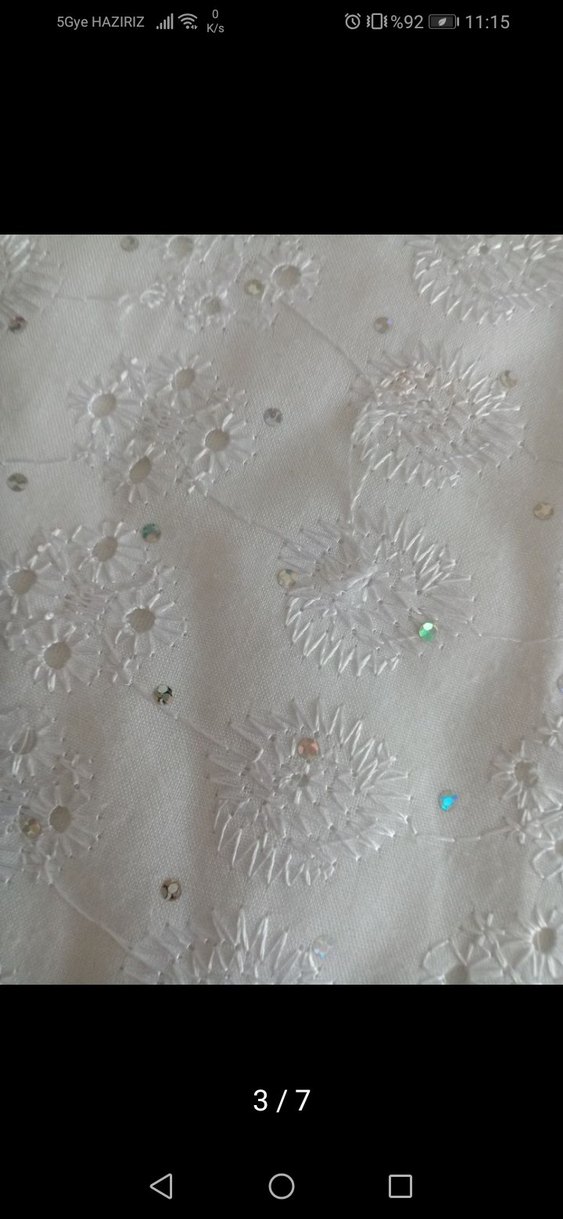 Dantel Detaylı Beyaz bebek battaniyesi - Görsel 3