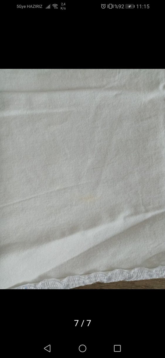 Dantel Detaylı Beyaz bebek battaniyesi - Görsel 4