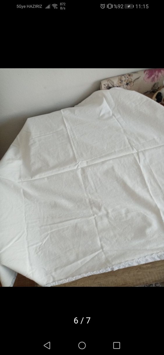 Dantel Detaylı Beyaz bebek battaniyesi - Görsel 5