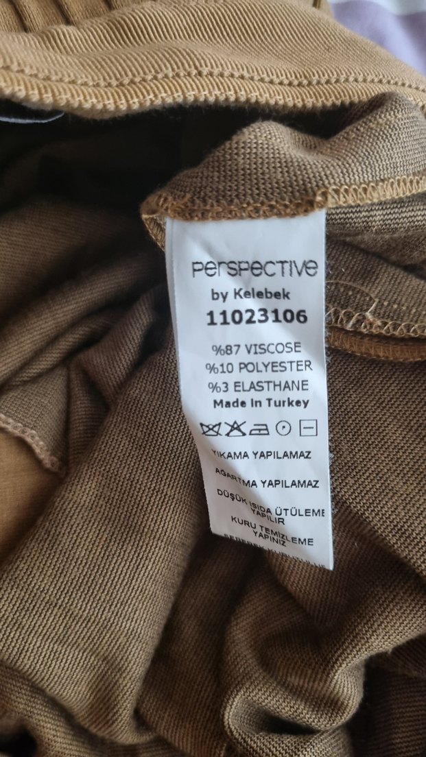 Perspective camel rengi piliseli etek - Görsel 4