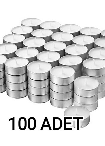 GLIMMA beyaz 4 saat tealight mum 100 adet