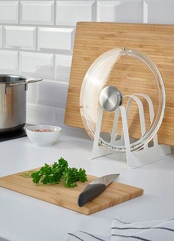 Ikea AVSTEG kesme tahtası standı, beyaz, 14 cm