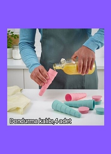 UPPFYLLDdondurma kalıbı, pembe-turkuaz, 16 cm, 4 adet 