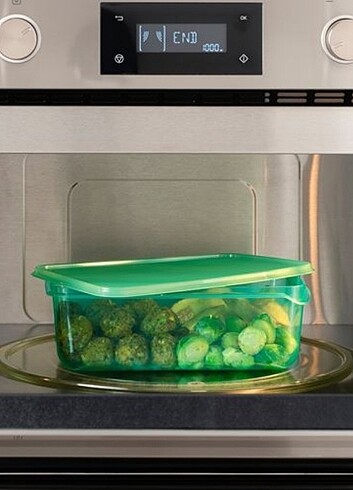 Ikea PRUTA yeşil plastik saklama kabı seti
