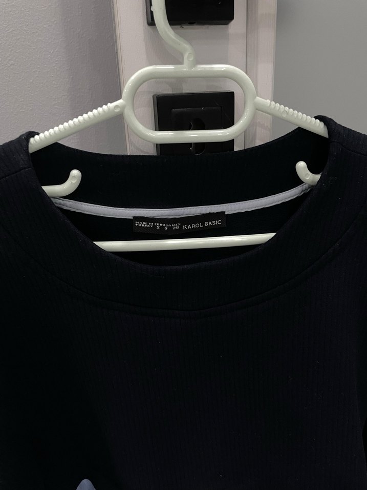 Kadın Mavi Fırfırlı Mini Sweatshirt - Görsel 2