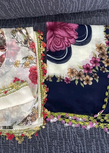 Çok Renkli Dantel Detaylı Bohem Kadın Fular - Görsel 4