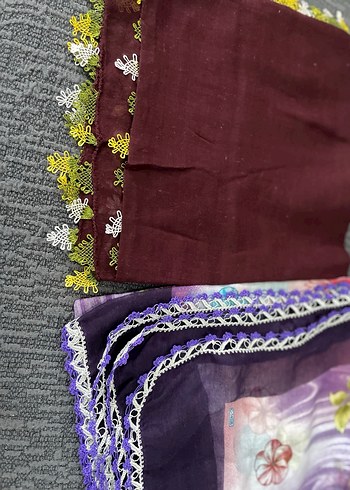 Çok Renkli Dantel Detaylı Bohem Kadın Fular - Görsel 15