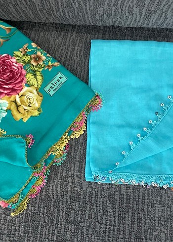 Çok Renkli Dantel Detaylı Bohem Kadın Fular - Görsel 3