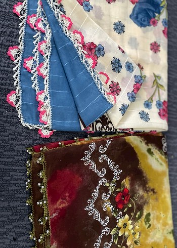 Çok Renkli Dantel Detaylı Bohem Kadın Fular - Görsel 16