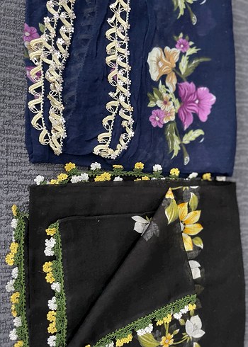 Çok Renkli Dantel Detaylı Bohem Kadın Fular - Görsel 19